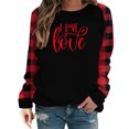thumbnail image 2 of Pisexur Chandail de la Saint-Valentin pour Femme, Mode, Coupe Ample, Imprimé de Cœurs, Blouse à Manches Longues, Col Rond, Chandail Décontracté, Hauts, Blouses, 2 of 5