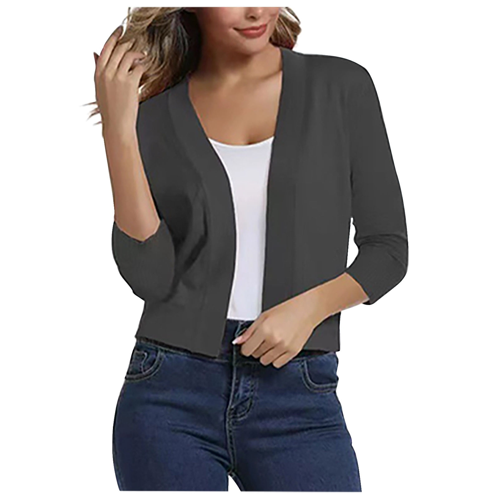 Cardigans pour Femmes Cardigan Blouse Décontractée pour Femmes Cardigan Doux et Ample Chandail Tricoté Hauts Courts Cardigan pour Femmes en Liquidation