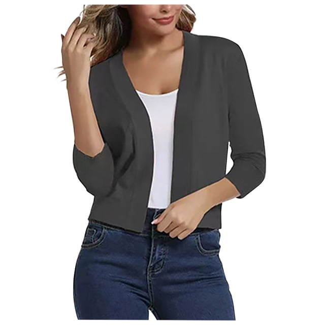 Cardigans pour Femmes Cardigan Blouse Décontractée pour Femmes Cardigan Doux et Ample Chandail Tricoté Hauts Courts Cardigan pour Femmes en Liquidation