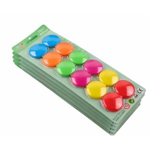 ZZkhGO Points magnétiques de tableau blanc, aimants ronds colorés pour le tableau, 32mm Perles magnétiques pour l'enseignement de l'affichage