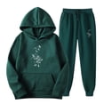 thumbnail image 1 of Aboser Womens 2 Piece Sweatsuit Set Casual Graphic Hoodie with Jogger Pants Workout Sets Comfy Solid Color Tracksuit Work Sweat Suits, 1 of 2