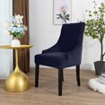 thumbnail image 3 of Amdohai Chair Cover Velvet Chair Slipcovers Removable Washable Soft Dining Chair Protector Cover Dark Blue, 3 of 8