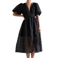 thumbnail image 1 of Ketyyh-chn99 Robes d'Été Grande Taille pour Femmes Robe Soleil Grande Taille Robes pour Femmes Décontractées Robes T-shirt Manches Longues Robe Bohème de Plage Noir, TG, 1 of 5