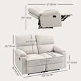 thumbnail image 3 of HOMCOM Causeuse Inclinable Canapé 2 Places Fauteuil Inclinable avec Repose-Pieds, 3 of 10