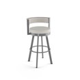 thumbnail image 1 of Amisco Browser 30 in. Swivel Bar Stool - Light Grey Polyester / Glossy Grey Metal, 1 of 9
