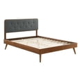 thumbnail image 2 of Modway Bridgette Twin Wood Platform Bed with Splayed Legs in Walnut/Charcoal, 2 of 11