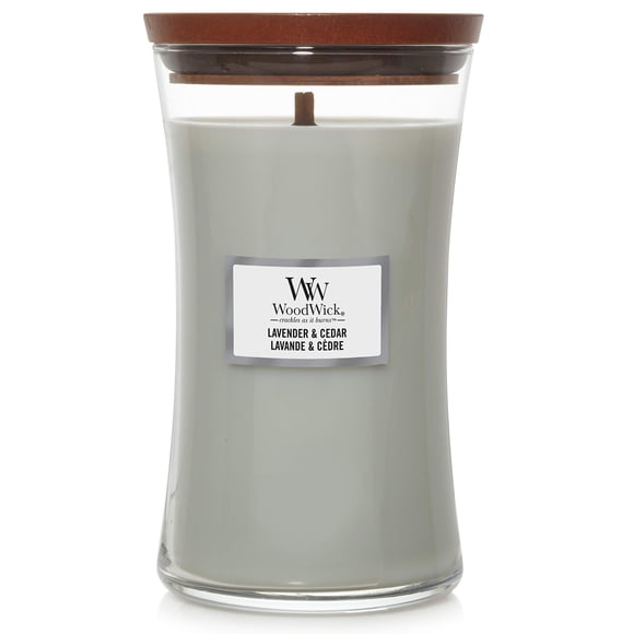 Woodwick Grande Bougie Parfumée en Forme de Sablier avec Mèche Craquelée / Lavande et Cèdre / jusqu'à 130 Heures de Combustion, Lavande (1666272E)