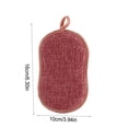 thumbnail image 4 of Wweixi Kitchen Scouring Pad Double Side Microfiber Pot Pan Dish Cleaning Scrubber Reusable Household Sponge Palm Dust Washing Red 1Set, 4 of 6