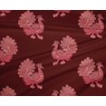 thumbnail image 4 of oneOone Polyester Lycra Fabric Peacock Block Printed Fabric 1 Yard 56 Inch Wide, 4 of 4