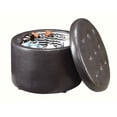 thumbnail image 3 of Convenience Concepts Designs4Comfort Round Ottoman in Espresso Faux Leather, 3 of 5