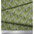 thumbnail image 2 of Soimoi Polyester Crepe Fabric Leaves & Floral Block Print Sewing Fabric Yard 42 Inch Wide, 2 of 3
