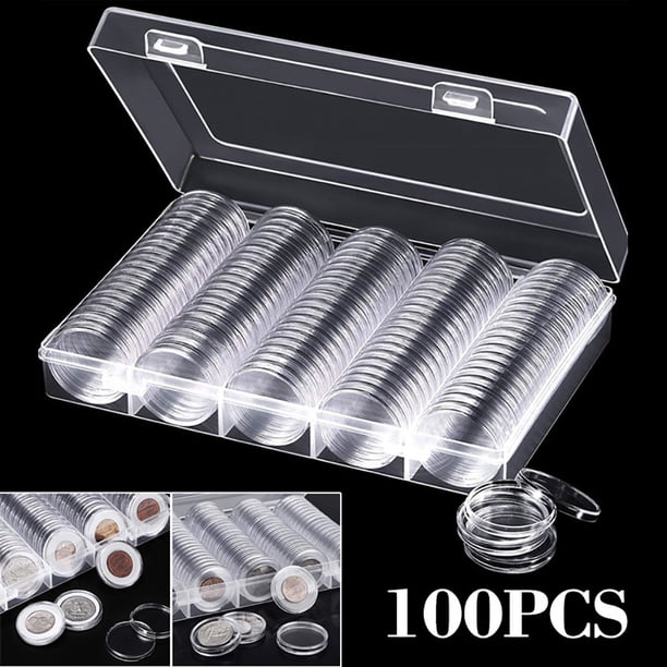Porte-capsules 46 Mm Avec Joints EVA – 30 Pièces Et Boîte Rangement – Protection Pour Pièces De Monnaie, 8 Tailles De Joints