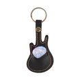 thumbnail image 1 of Étui de Rangement en Cuir pour Médiators de Guitare en Forme de Guitare avec Porte-Clés Lot de 5 Médiators en Celluloïd Accessoires pour Instruments à Cordes, 1 of 7