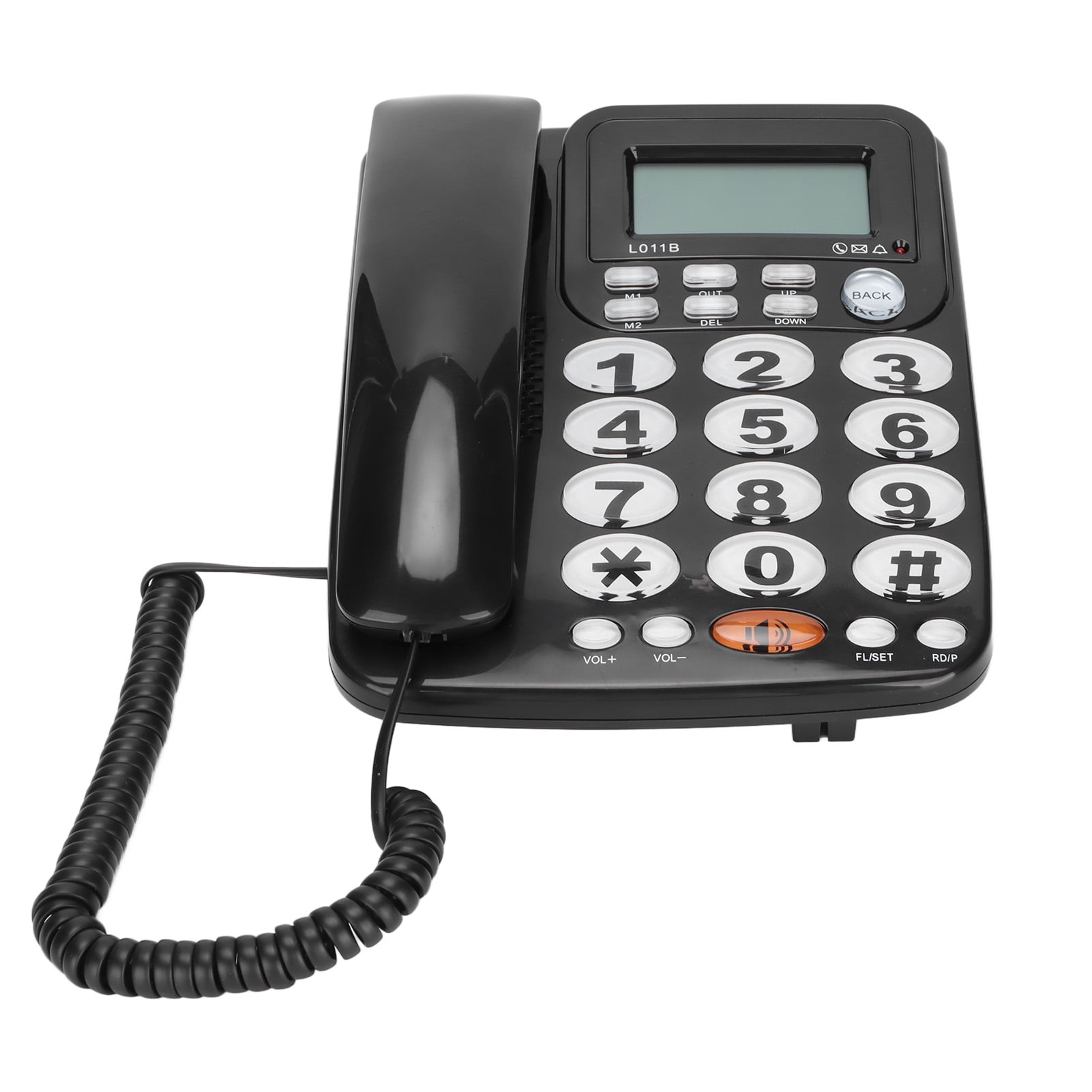 Home Fixed Phone, Corded Desk Telephone Hands Free Tilt Display Disturbing Free Mode for Office for Hotel Rooms