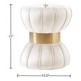 thumbnail image 3 of Meridian Furniture Vino Contemporary Velvet Ottoman/Stool in Cream, 3 of 5