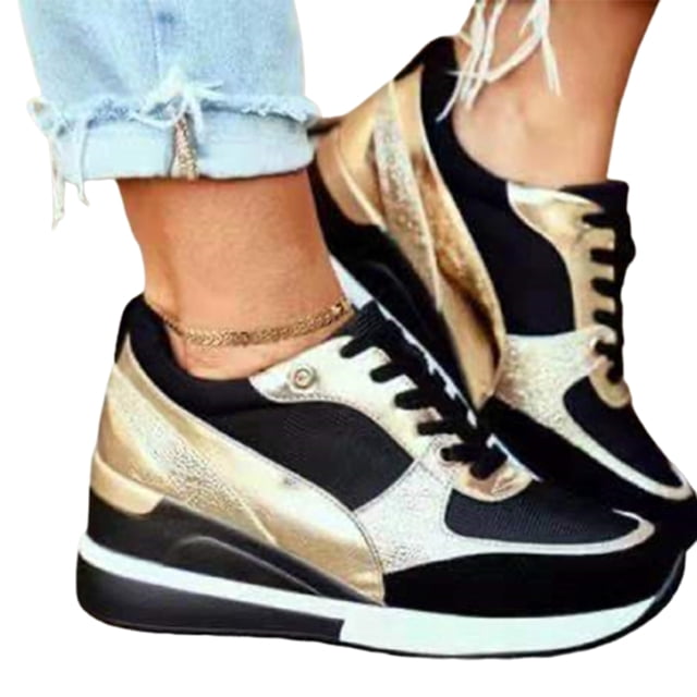 CAROOTU Espadrilles Compensées à Talons Hauts en Eva Glow pour Femmes, Plateforme, Décontractées, à Lacets, pour Usage Quotidien