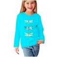 thumbnail image 2 of RXIRUCGD Chemises à Manches Longues pour Filles, Col Rond Mignon, Blouses Décontractées Élégantes (Bleu Clair, Taille:9 Ans), 2 of 5