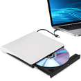 thumbnail image 2 of External CD DVD +/-RW Drive, USB 3.0 & USB-C Portable CD & DVD ROM Burner Player Reader Writer Rewriter Disc Drive,White,1 x External CD/DVD Drive,White, 2 of 8