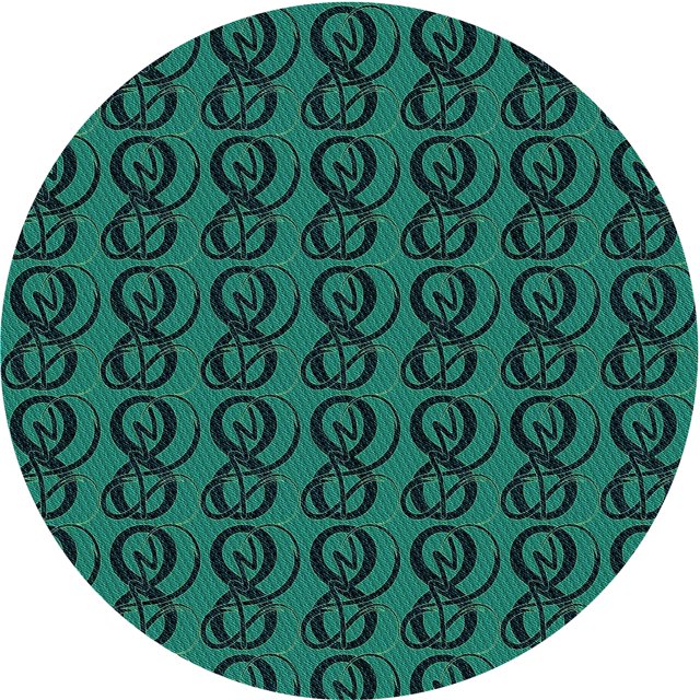Ahgly Company Tapis d'Intérieur Ronds Transitionnels Lavables à la Machine, Vert Sarcelle Profond, 8 Pieds Rond