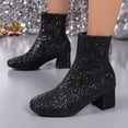 thumbnail image 1 of Amzcrzy Bottes à la Cheville pour Femmes Talon Haut pour Femmes Grande Taille Talon Épais Bout Rond Bottines pour Femmes Bottines pour Femmes Bottes pour Femmes Bottes pour Femmes Mode pour Femmes, 1 of 9