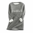 thumbnail image 1 of Birdeem Womens Large Loose Raglan Top Thickened and Velvet Lamb Wool Warm Underlay, 1 of 1