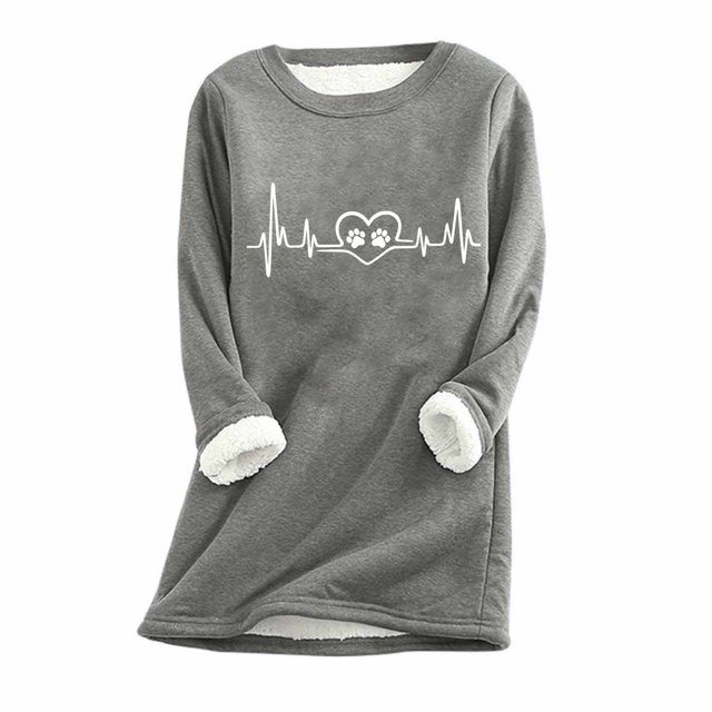 Birdeem Womens Large Loose Raglan Top Thickened and Velvet Lamb Wool Warm Underlay
