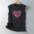 thumbnail image 4 of zanvin T-Shirts de Sensibilisation au Cancer du Sein pour Femmes – Mode Décontractée Femmes Sans Manches Imprimé Col Rond Blouses Hauts T-Shirt, 4 of 5