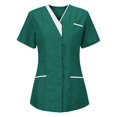 thumbnail image 1 of BVOFAR Women's Short Sleeve Scrub Tops 2025 V Neck Housekeeping Uniforms Nurse Work Uniform with Pockets, 1 of 3