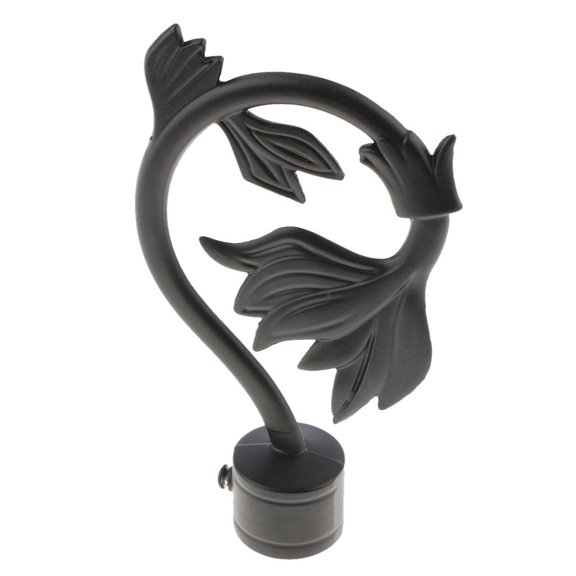 GUOOL 1Pcs Window Curtain Rod Head/Ends/ Drapery Pole Finals Dia 28mm Black Black Tail