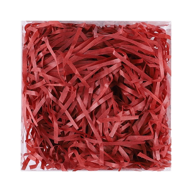Relayinert 1 Pack Lafite Paper Raffia Filler Colorful Shredded Box Packaging Decoration Practical Wedding Party Easter New Year Wine red