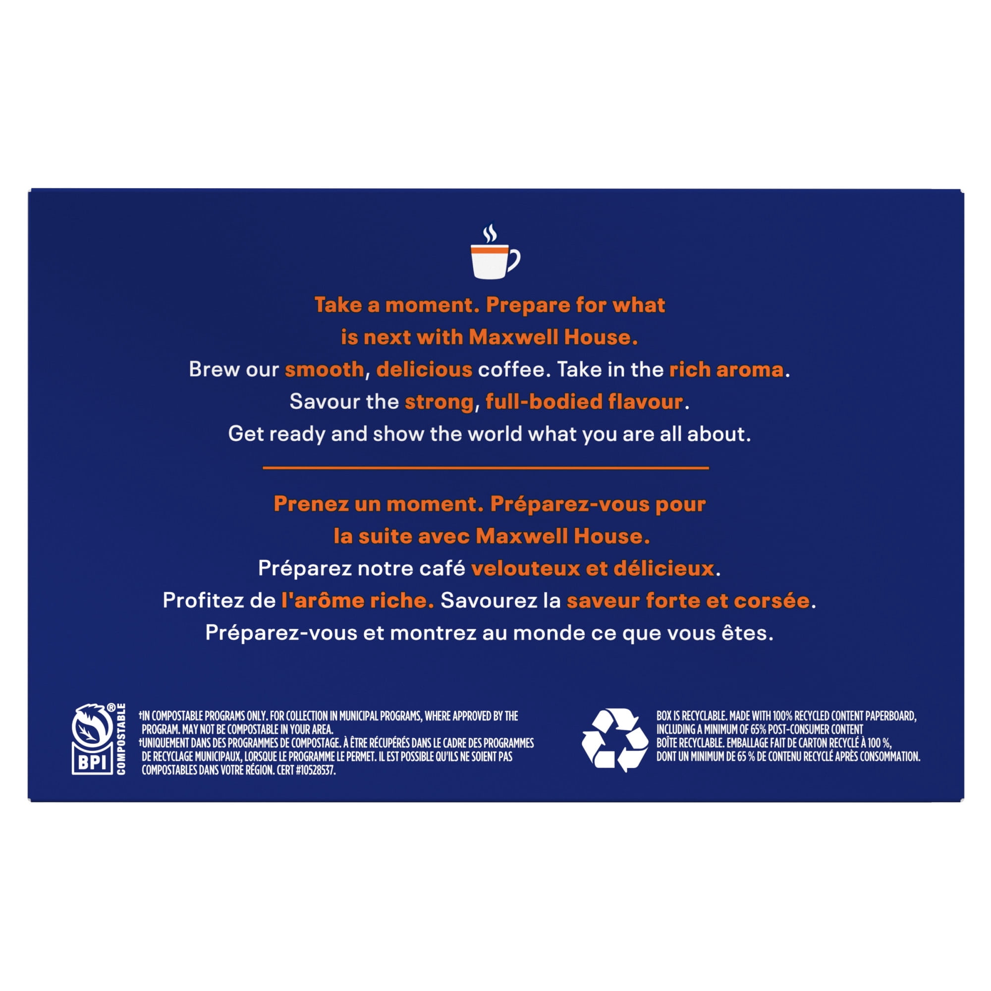 Maxwell House, Decaf Coffee 100% Compostable Pods, 12 Pods, Medium