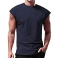 thumbnail image 4 of Ramiter Mens Compression Tank Top Men's Heavyweight Sleeveless Muscle T-Shirt Navy,M, 4 of 4