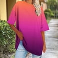 thumbnail image 4 of Kaemgyyd Womens Oversized T Shirts Half Sleeve Crewneck Gradient Summer Tops Casual Loose Plus Size Basic Tees, 4 of 7