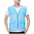 thumbnail image 1 of Cameland Plus Size Men Vest Tops Solid-Color Convenient Mesh Outdoor Breathable Zipper Pockets V-Neck Tank Top, 1 of 7