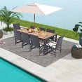 thumbnail image 4 of Costway 9 Pieces  Patio Rattan Dining Set with Acacia Wood Table, 1.9" Umbrella Hole, 4 of 10