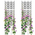 thumbnail image 1 of Patiojoy Garden Trellis Outdoor Plant Support Frame with Adjustable Shapes Ground Stakes Rustproof PE Coating Pipes 2pcs, 1 of 10