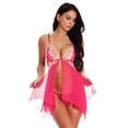 thumbnail image 4 of WILLBEST Hidden Valley Ranch Lingerie Mélangée pour Femmes Fermeture avant Dentelle Col en V Lingerie de Nuit en Maille, 4 of 8