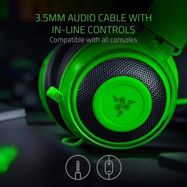 Razer Kraken モバイルヘッドフォン (ネオングリーン) Razer Kraken Competitive Gaming Headset - Noise Cancelling