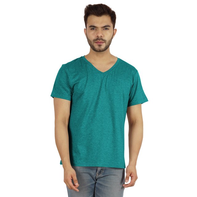 Inkmeso T-Shirt de Base à Col en V pour Homme, Manches Courtes, Uni, Coupe Régulière, en Coton