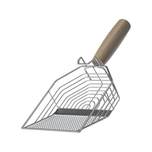Litière pour Chat er Double Spécification Poignée en Bois de Sable de Substrat Creux