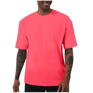 Cfhntfmh T Chemises Grandes et Grandes Manches Courtes Casual Col d'équipage T-Shirt Soft Loose Comfy Tee Classic Plain Shirts pour homme