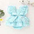 thumbnail image 4 of Newborn Infant Baby Girls Sleeveless Ruffle Romper Bodysuit Outfit Set, 4 of 4