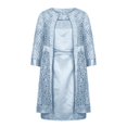 thumbnail image 4 of JUNWELL Robe Deux Pièces pour Mère de la Mariée Élégante Moulante Formelle Robe d'Invitée de Mariage Décontractée à Découpes Cardigan Moulant Robe Midi Ensembles, 4 of 5