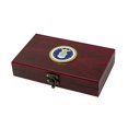 thumbnail image 3 of Air Force Playing Cards with Dice USAF Gift Set – Wooden Keepsake Box Adorned with Metal USAF Emblem - Veteran Owned Business, 3 of 5