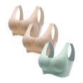 thumbnail image 2 of Timegard 3pc Wireless Bras for Women Seamless Back Smoothing Breathable Comfort Bralette Sports Bras, 2 of 7