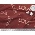 thumbnail image 2 of Soimoi Tissu Georgette Poly Rouge Triangle & Imprimé Floral Texte d'Amour Tissu au Mètre 42 Pouces de Large, 2 of 3