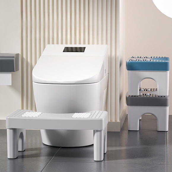 pstuiky Toilet Stool Non-Slip Footrest with Massage Nodes, Detachable & Stackable Design Fits All Standard Toilets 15.75X8.66X6.69 Inches, 1.32 Lbs