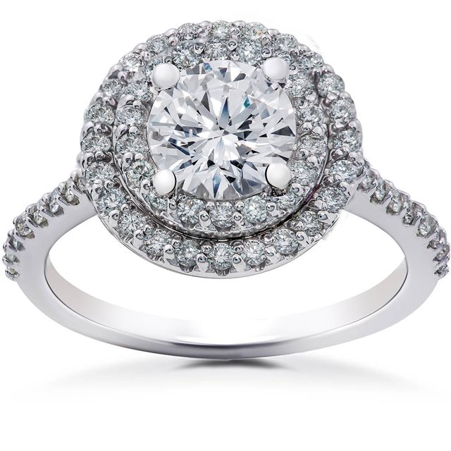 Bague de Fiançailles Diamant Halo Rond 5/8 ct