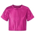 thumbnail image 2 of TIEVOSA Robe de Fête Décontractée à Paillettes pour Filles et Garçons, Manches Courtes, pour 3-4 Ans (Rose Vif), 2 of 5