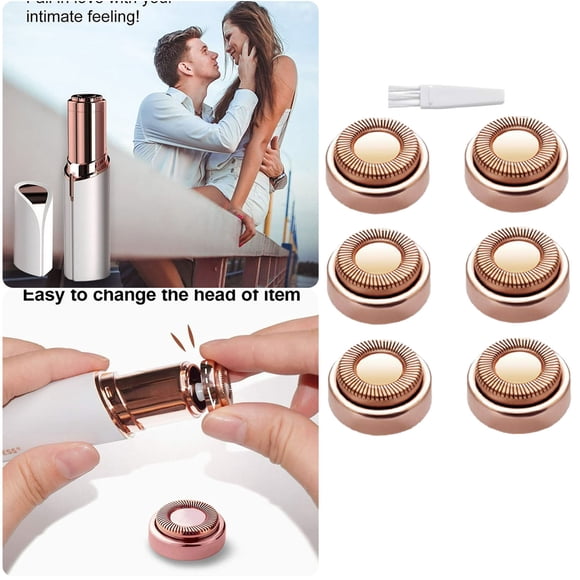 WIFKLSIIPG Épilateur Électrique pour le Visage Tête Changeante Rasage Soins de la Peau Beauté Kit de Tête d'Épilation 6* Tête de Rechange 1* Brosse
